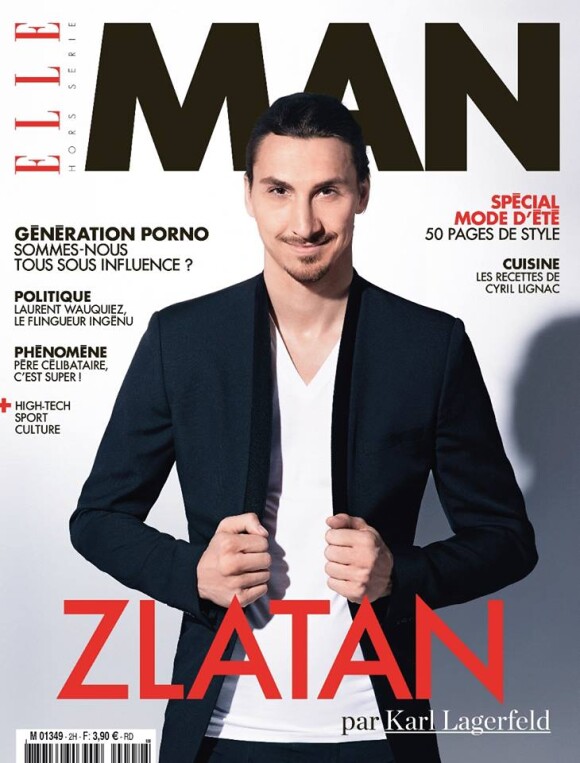 Zlatan Ibrahimovic, photographié par Karl Lagerfeld pour Elle Man. En kiosques le mercredi 2 avril.