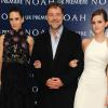 Jennifer Connelly, Russell Crowe et Emma Watson lors de l'avant-première du film Noé à Londres, le 31 mars 2014.