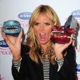  Heidi Klum sur le tapis rouge du lancement de la ligne de chaussures DreamWalk de la marque Dr. Scholl &agrave; New York, le 2 avril 2014. 