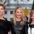 Cameron Diaz, Kate Upton et Leslie Mann lors de la première du film Triple Alliance ("The Other Woman") à Londres le 2 avril 2014.