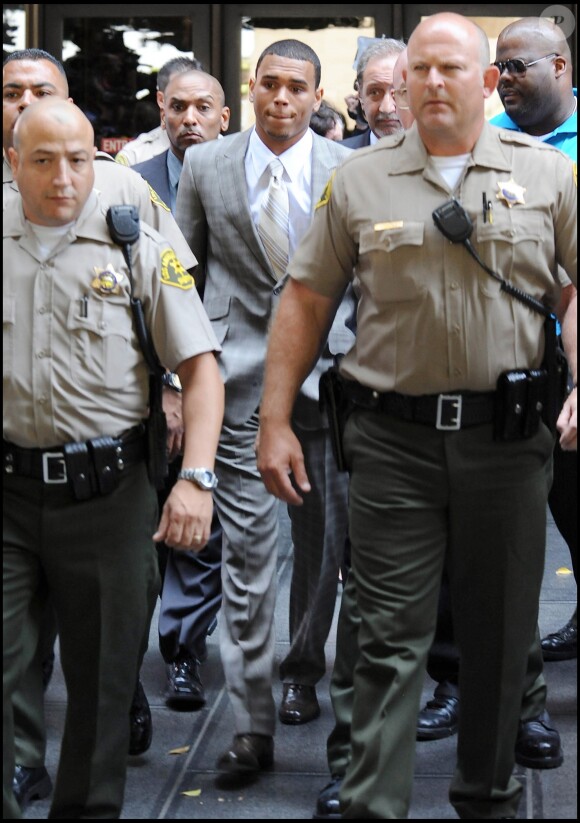 Chris Brown au tribunal de Los Angeles. Juin 2009.
