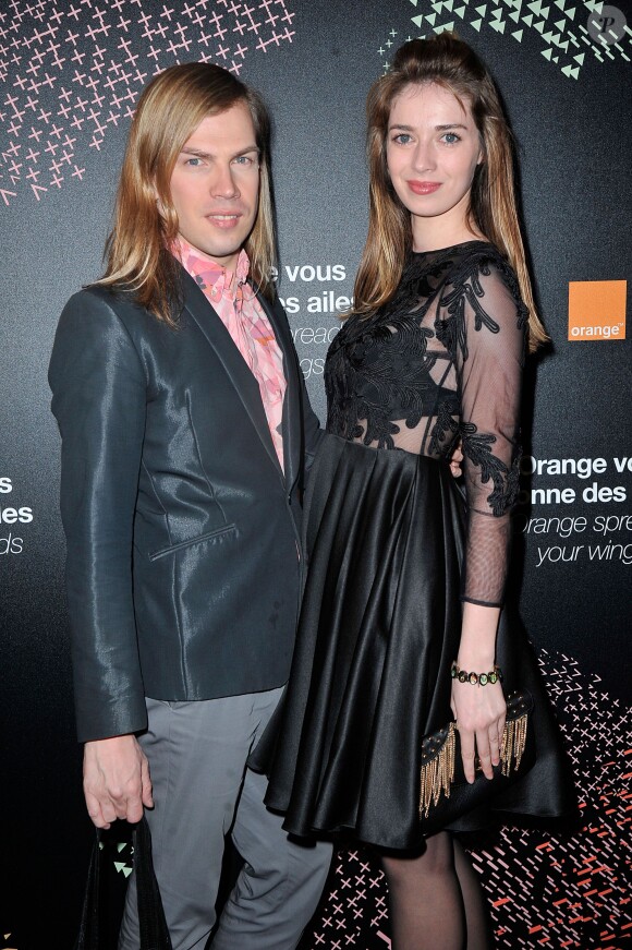 Christophe Guillarmé et Sarah Barzyk - Soirée 'Orange Vous Donne Des Ailes' au Pavillon Vendôme lors de la remise des prix du Concours Jeunes Designers d'Orange à Paris le 1er avril 2014.
