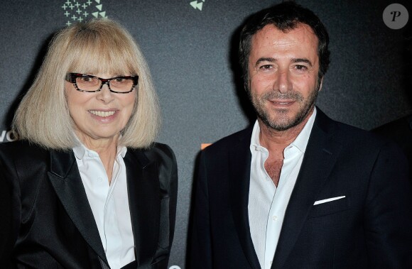 Mireille Darc et Bernard Montiel - Soirée 'Orange Vous Donne Des Ailes' au Pavillon Vendôme lors de la remise des prix du Concours Jeunes Designers d'Orange à Paris le 1er avril 2014.
