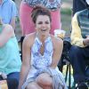 Britney Spears regarde ses fils jouer au foot à Woodland Hills (Los Angeles), le 6 avril 2014.