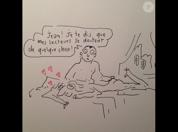 Dessin de Joann Sfar qui se moque de l'engouement de Jean Sarkozy pour les caricatures et qui s'inspire de son style - 8 avril 2014