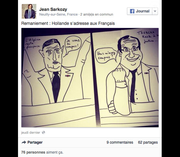 Jean Sarkozy caricature l'actualité politique et notamment François Hollande