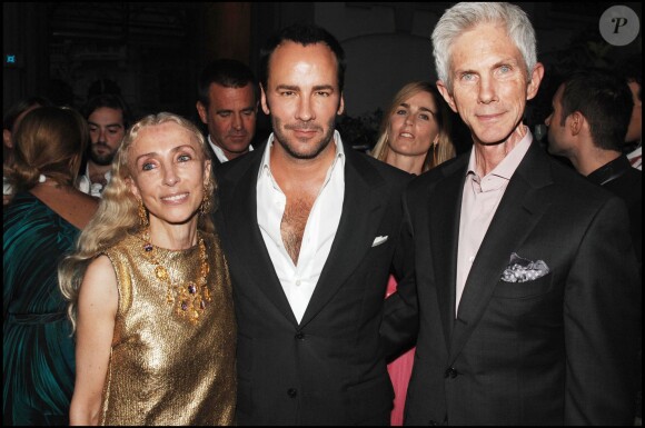 Franca Sozzani, Tom Ford et Buckley Richard, pour le 40e anniversaire de l'Uomo Vogue à Milan en 2008