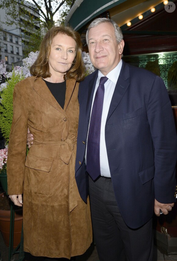 Cécilia Attias et son mari Richard Attias assistent à la soirée du prix de la Closerie des Lilas 2014 à Paris, le 8 avril 2014.