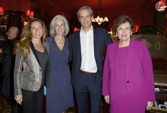 Carole Chrétiennot, Tatiana de Rosnay et son mari Nicolas, Roselyne Bachelot assistent à la soirée du prix de la Closerie des Lilas 2014 à Paris, le 8 avril 2014.