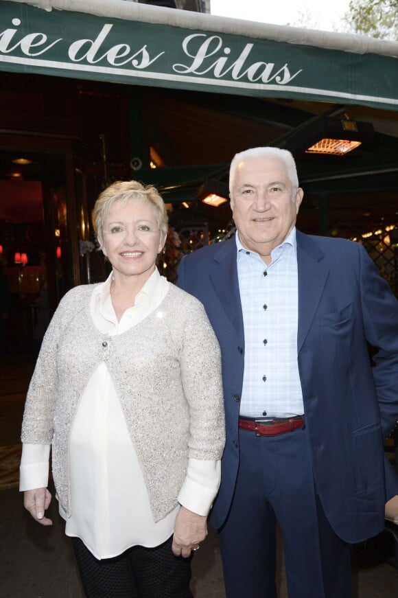 Miroslav Siljegovic et sa femme Colette lors de la soirée du prix de la Closerie des Lilas 2014 à Paris, le 8 avril 2014.
