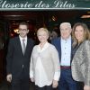 Miroslav Siljegovic et sa femme Colette avec leur fils et leur fille Carole Chrétiennot lors du prix de la Closerie des Lilas 2014 à Paris, le 8 avril 2014.