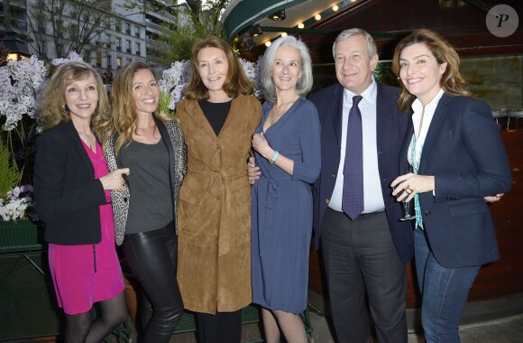 Carole Chrétiennot, Cécilia Attias, Tatiana de Rosnay, Richard Attias et Daphné Roulier lors de la soirée du prix de la Closerie des Lilas 2014 à Paris, le 8 avril 2014.