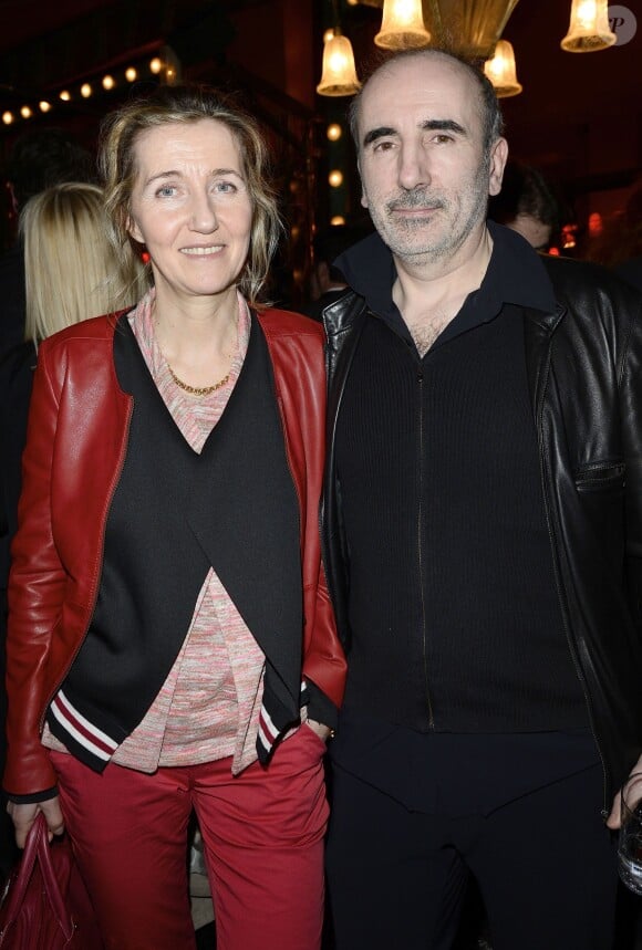 Philippe Harel et sa femme Sylvie Bourgeois lors de la soirée prix de la Closerie des Lilas 2014 à Paris, le 8 avril 2014.
