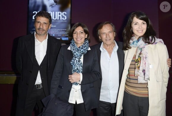 Pascal Elbé, Anne Hidalgo, Alexandre Arcady et Zabou Breitman lors de l'avant-première du film "24 jours" au cinéma Gaumont Marignan à Paris, le 10 avril 2014