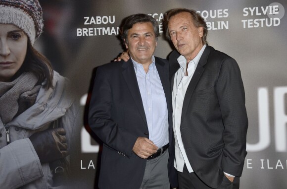 Paul Amar et Alexandre Arcady lors de l'avant-première du film "24 jours" au cinéma Gaumont Marignan à Paris, le 10 avril 2014
