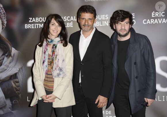 Zabou Breitman, Pascal Elbé et Eric Caravaca lors de l'avant-première du film "24 jours" au cinéma Gaumont Marignan à Paris, le 10 avril 2014