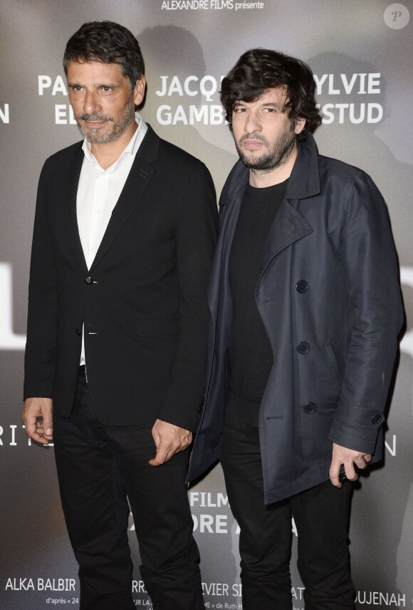 Pascal Elbé et Eric Caravaca lors de l'avant-première du film "24 jours" au cinéma Gaumont Marignan à Paris, le 10 avril 2014