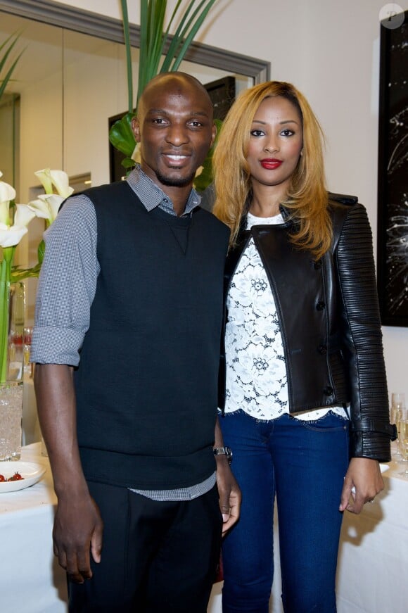Exclusif - Zoumana Camara et sa femme Awa - Soirée d'ouverture du C White, à Paris, le 10 avril 2014.