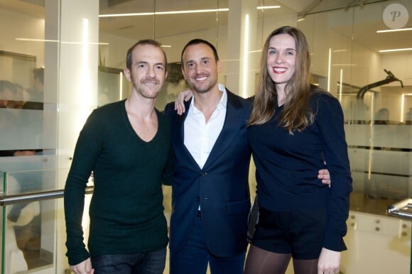 Exclusif - Calogero et sa compagne Marie Bastide avec Stephane Demouy - Soirée d'ouverture du C White, à Paris, le 10 avril 2014.
