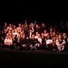 Toute la troupe du spectacle - Soirée "SEP'Arty" au Théatre du Gymnase à Paris, organisée par Ornella Damperon au profit des malades de la sclérose en plaques, le 14 avril 2014.