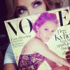 Kylie Minogue prend la pose sa couverture du magazine Vogue, édition australienne, sur Instagram avril 2014.