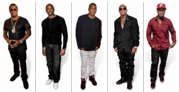Diddy, Dr. Dre, Jay Z, Birdman et 50 Cent sont, dans cet ordre, les cinq personnalités hip-hop les plus riches.