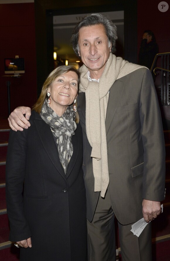 Patrick de Carolis et sa femme Carol-Anne lors du concert de Chico & The Gypsies à l'Olympia à Paris, le 15 avril 2014.