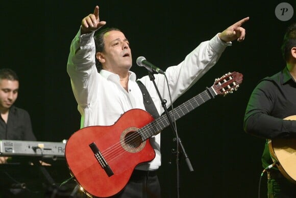 Chico lors du grand concert de Chico & The Gypsies à l'Olympia à Paris, le 15 avril 2014.