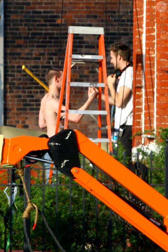 EXCLUSIVE. Matt Smith et Ryan Gosling sur le tournage du film How To Catch A Monster (désormais intitulé Lost River), en mai 2013.