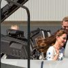 Le prince William et Kate Catherine Middleton, duchesse de Cambridge qui a le goût de l'aventure en prenant place à bord d'un avion de chasse, visitent la base Amberley de la RAAF (Royal Australian Air Force) lors de leur voyage en Australie et Nouvelle-Zélande. Le 19 avril 2014
