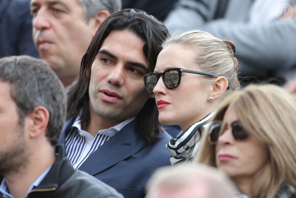 Radamel Falcao avec sa femme Lorelei Taron au Rolex Masters de Monte-Carlo à Monaco le 19 avril 2014
