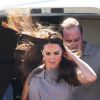 Kate Middleton recyclait une robe Roksanda Ilincic pour son arrivée, le 22 avril 2014, à l'aéroport d'Ayers Rock, près de Yulara, en Australie.