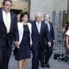 Dominique Strauss-Kahn et Anne Sinclair quittant le tribunal de Manhattan à New York, le 1er juillet 2011.