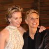 Portia de Rossi et Ellen DeGeneres lors de la soirée Vanity Fair des Oscars le 2 mars 2014