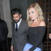 Katherine Jenkins et son compagnon Andrew Levitas quittant le restaurant Ivy à Londres le 14 mars 2014. Un mois plus tard, la cantatrice galloise annonçait ses fiançailles avec le réalisateur américain.