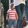 Exclusif - Charlize Theron va chercher son fils à l'école à Los Angeles, le 22 avril 2014.