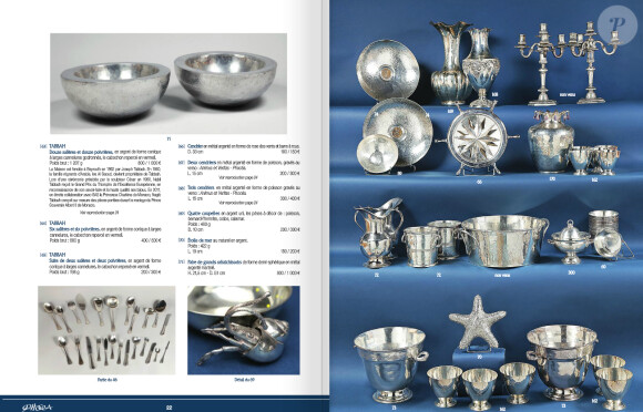 Image extraite du catalogue de la vente des objets du Phocéa, Hôtel Drouot, lundi 28 et mardi 29 avril 2014. Ici l'argenterie...