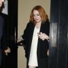 Lindsay Lohan quitte le club Upmarket Chiltern Firehouse à Londres, le 27 avril 2014.