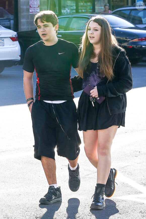 Prince Jackson avec sa petite amie dans les rues de Los Angeles, le 13 février 2014.