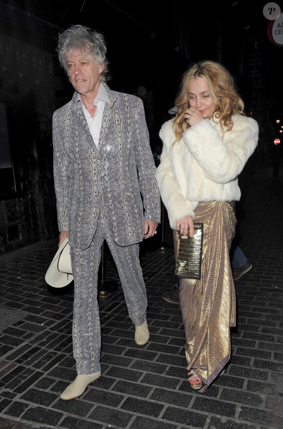 Bob Geldof et sa compagne lors d'une soirée à Londres, le 30 avril 2013.