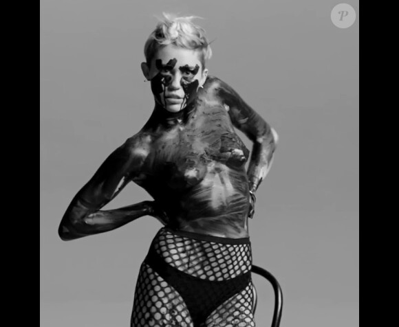 Miley Cyrus ultra-provoc' dans le clip de l'artiste Quentin Jones, dévoilé par le magazine Nowness, le 1er mai 2014.