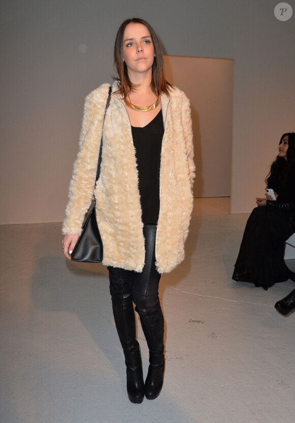 Pauline Ducruet au défilé Barbara Bui le 27 février 2014 à Paris, au Garage Turenne, lors de la Fashion Week prêt-à-porter automne-hiver 2014-2015.
