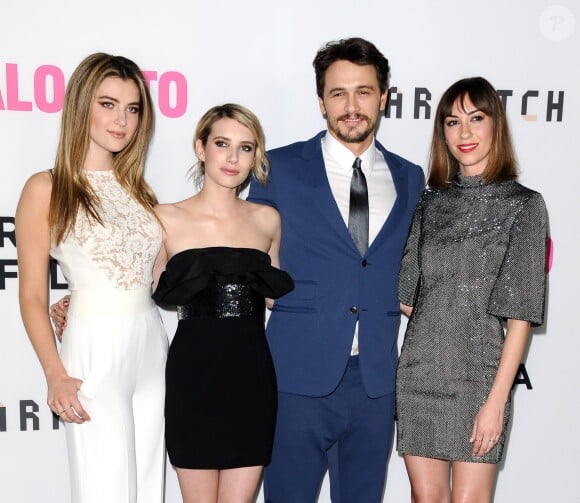 Zoe Levin, Emma Roberts, James Franco et Gia Coppola à la première de Palo Alto à Los Angeles, le 5 mai 2014.