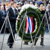 Willem-Alexander et Maxima des Pays-Bas se sont recueillis le 4 mai 2014 à Amsterdam lors des commémorations de la Journée du souvenir
