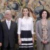 Letizia d'Espagne recevait en audience différentes associations au palais de La Zarzuela à Madrid, le 8 mai 2014