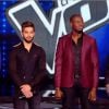 Les quatre finalistes Amir, Kendji, Wesley et Maximilien (The Voice 3, la finale - diffusée le samedi 10 mai 2014, sur TF1.)