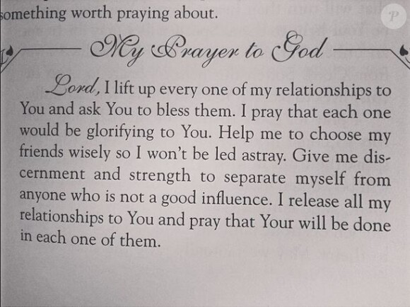La prière postée par Beyoncé sur Instagram, le 7 mai 2014.