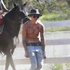 Justin Bieber fait du cheval à Los Angeles, le 12 mai 2014. 