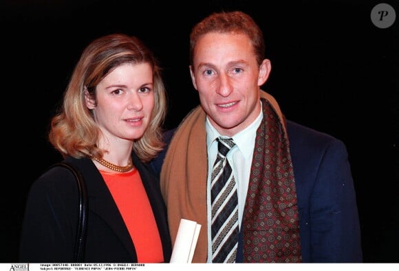 Jean-Pierre Papin et son épouse Florence en décembre 1996 à Bordeaux.