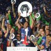 PSG célèbre le titre de champion de France après le match Psg-Montpellier au Parc des Princes à Paris, le 17 mai 2014